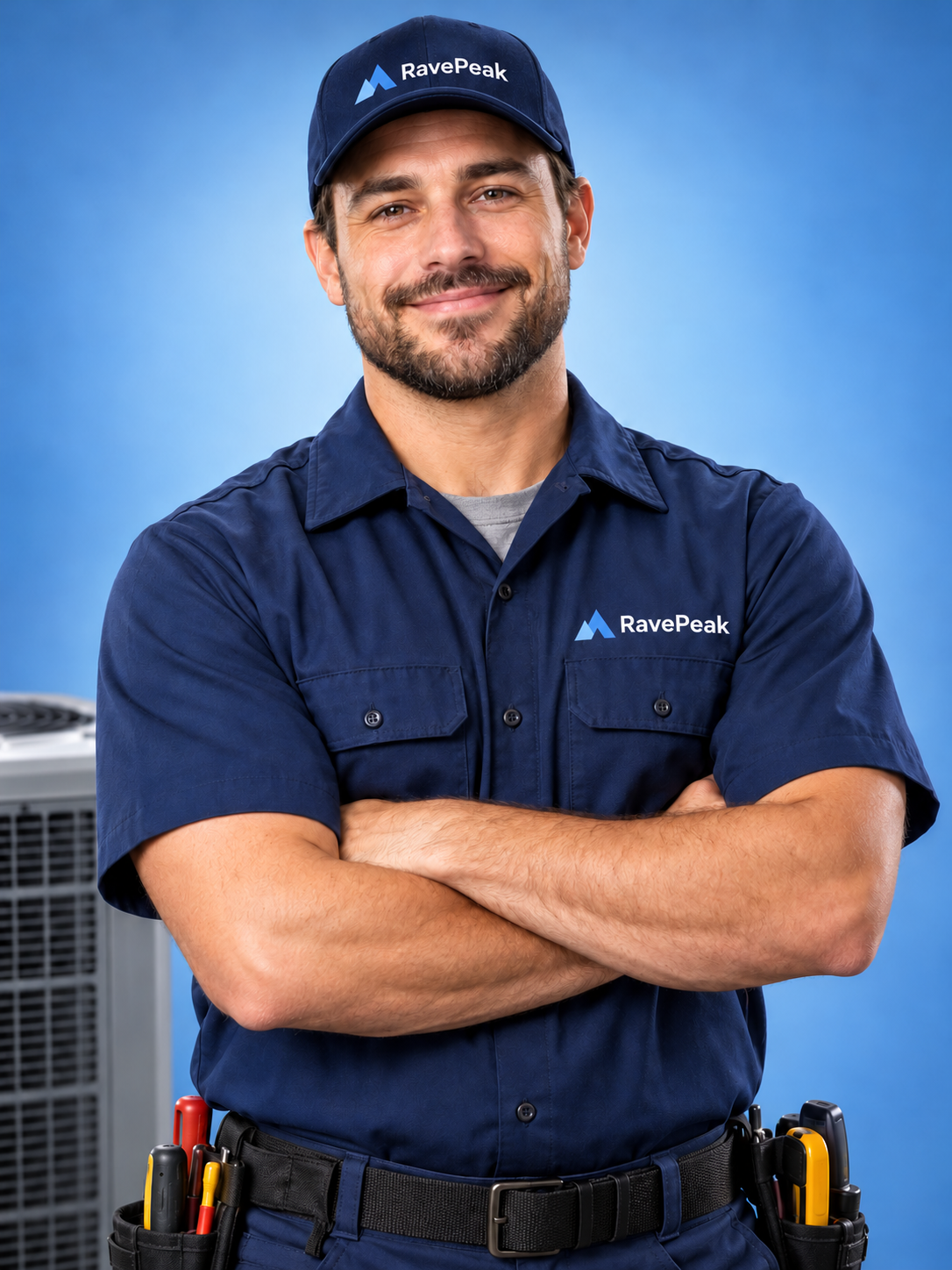 HVAC technician getting more 5-star Google reviews with RavePeak